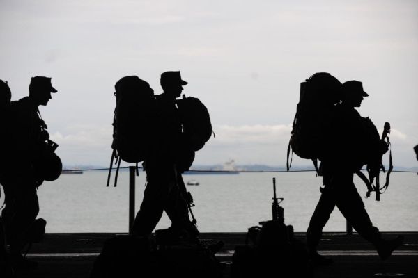 Soldiers marching 